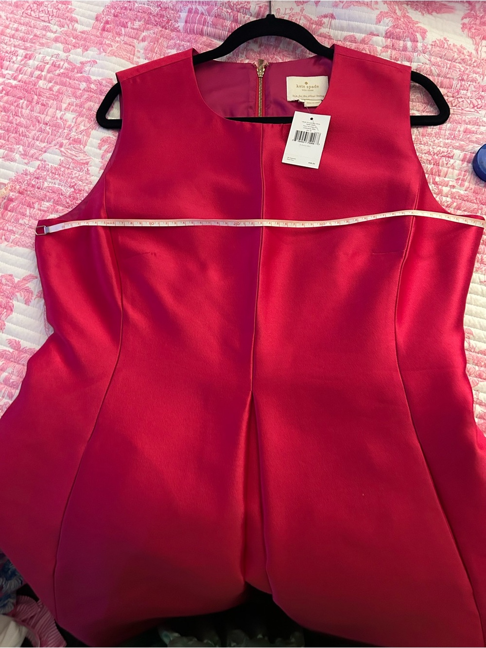 NWT kate spade Hot Pink Sleeveless Fit-and-Flare Dress - Picture 9 of 12